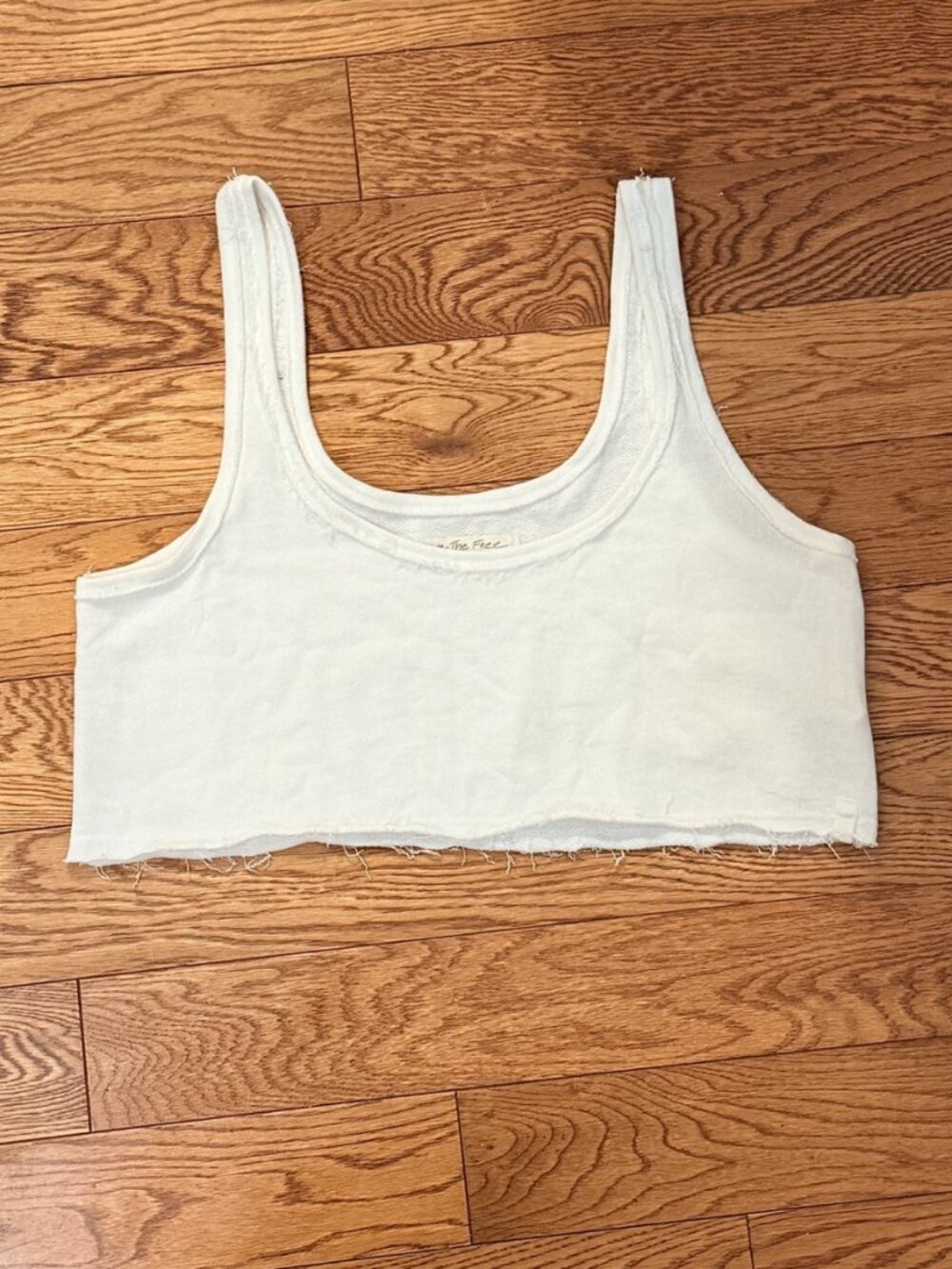 Free People We The Free Cropped Scoop Tank White S